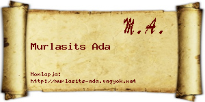 Murlasits Ada névjegykártya